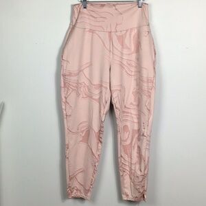 Gymshark Gym Shark high rise pink marble leggings with pockets Size Large